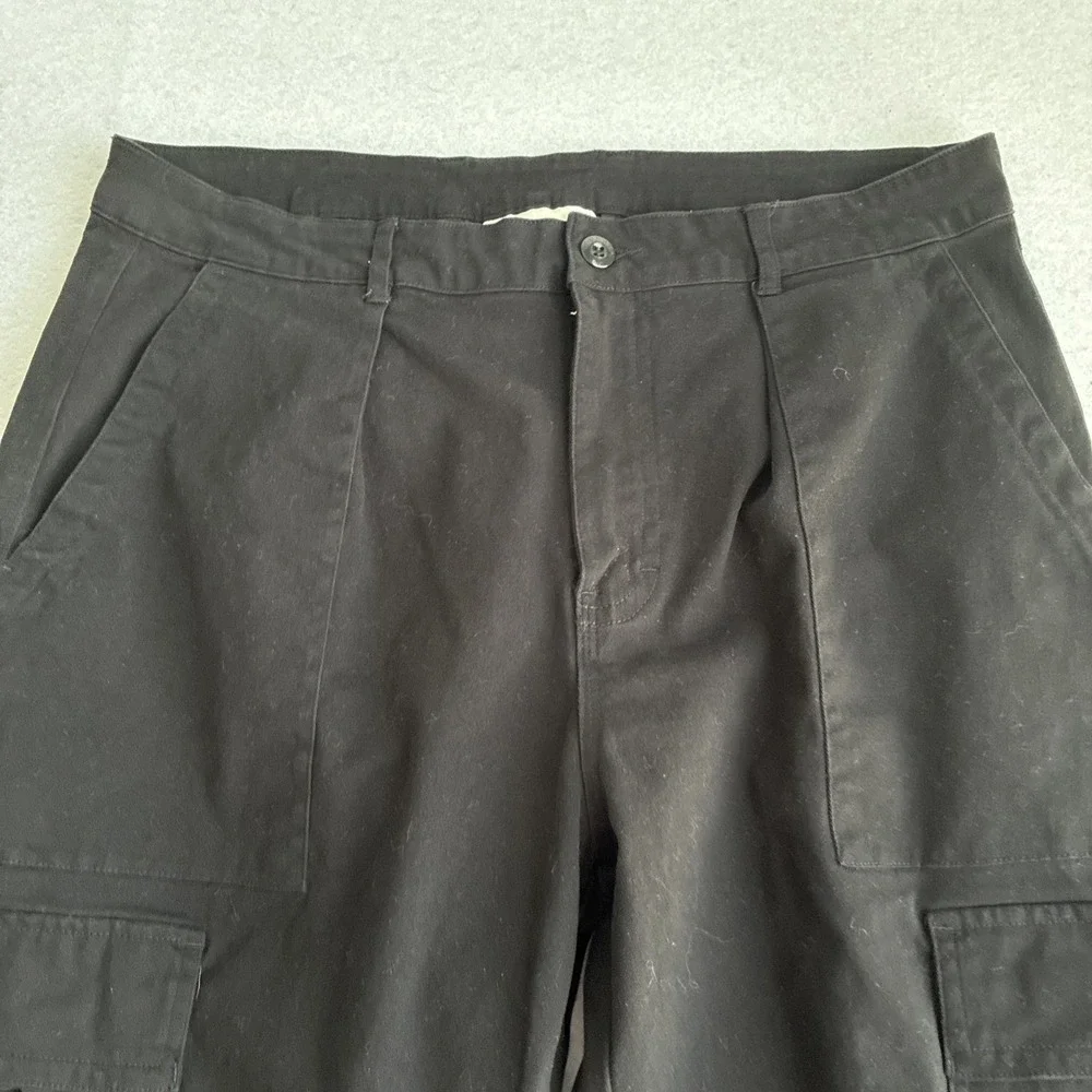YoungLA Jeans Mens XL Black Streetwear Baggy Cargo All Over Embroidered Pants